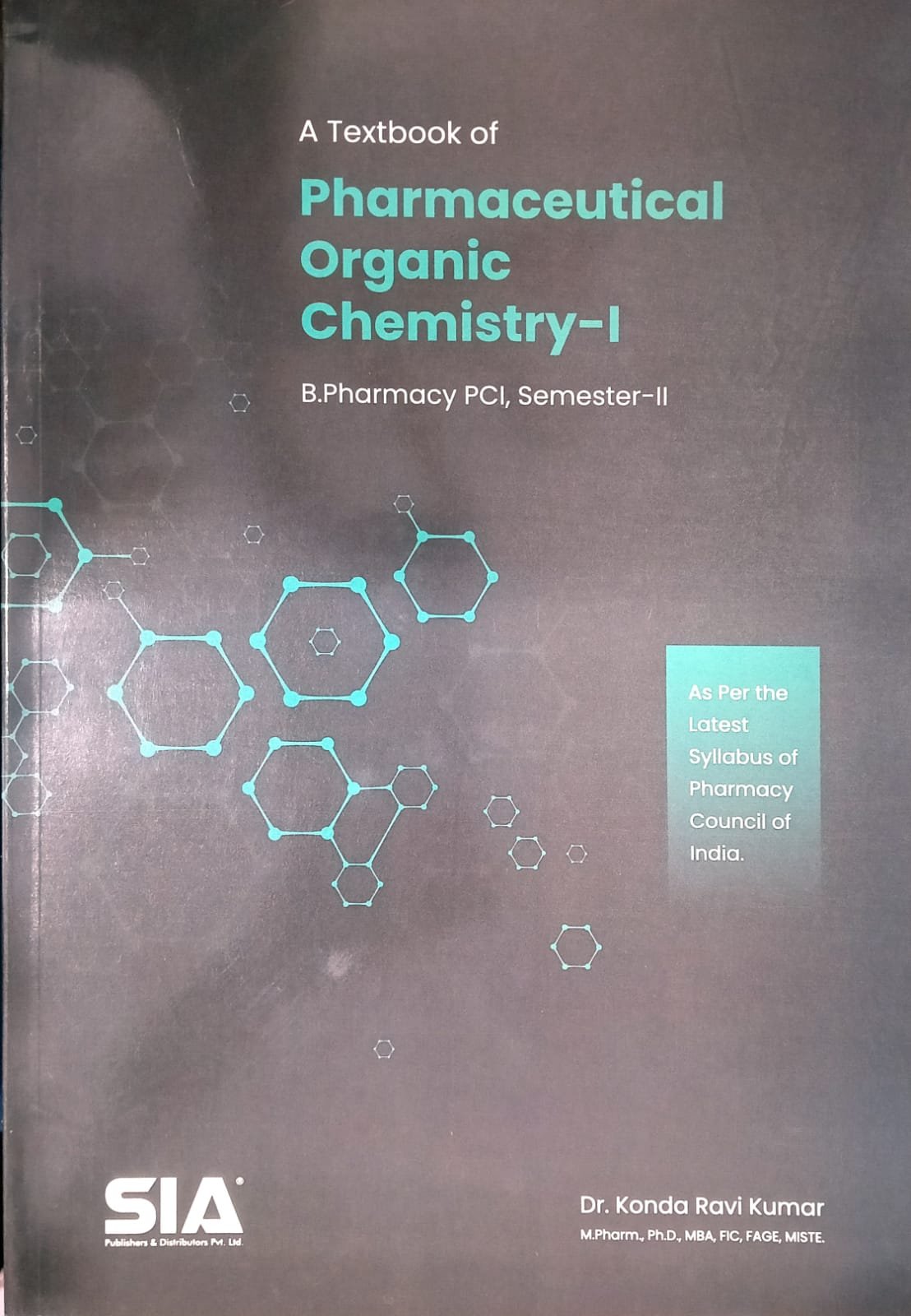 A TEXTBOOK OF PHARMACEUTICAL ORGANIC CHEMISTRY -I 